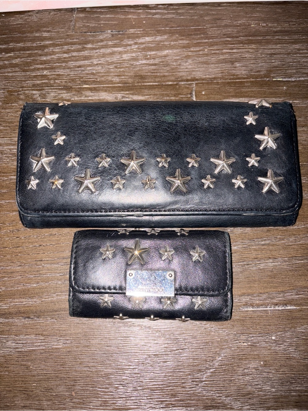 Jimmy Choo Nino Star-Studded Long Wallet and key Case Set